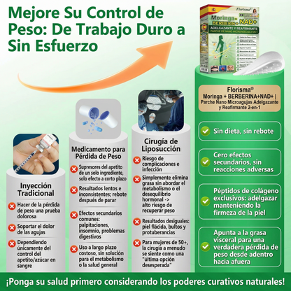 Pago contra entrega [70 % de descuento] Florisma® 👩‍⚕️ Parches microagujeros premium 10 en 1 con moringa y berberina. Indicados para la obesidad, la diabetes, la apnea del sueño y los problemas articulares🎶