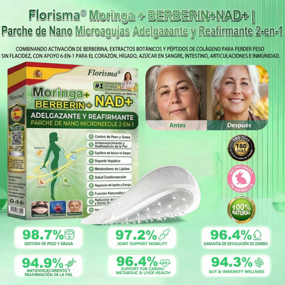 Pago contra entrega [70 % de descuento] Florisma® 👩‍⚕️ Parches microagujeros premium 10 en 1 con moringa y berberina. Indicados para la obesidad, la diabetes, la apnea del sueño y los problemas articulares🍓