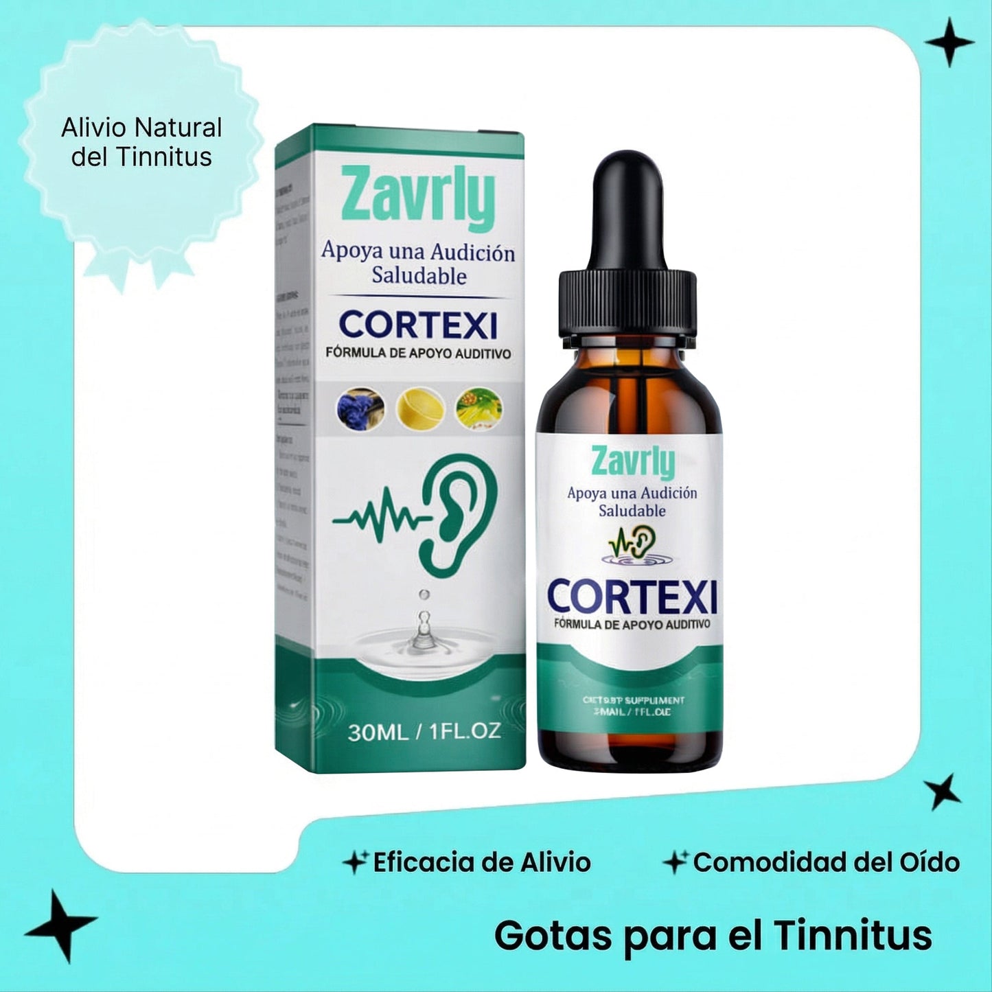 Zavrly Gotas para el tinnitus para unos oídos despejados y un confort absoluto – Obtenga un alivio instantáneo del tinnitus y las molestias auditivas👍